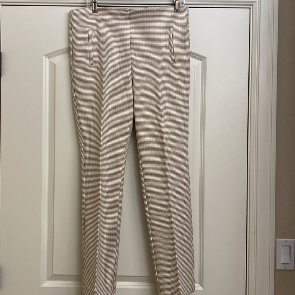 Chico's Beige Checkered Skinny Pants